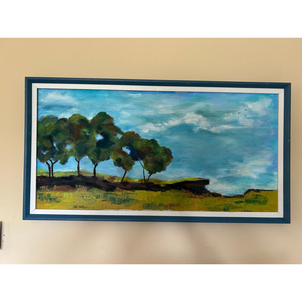 Abstract Landscape Acrylic Painting on Canvas, Modern Impressionist Style